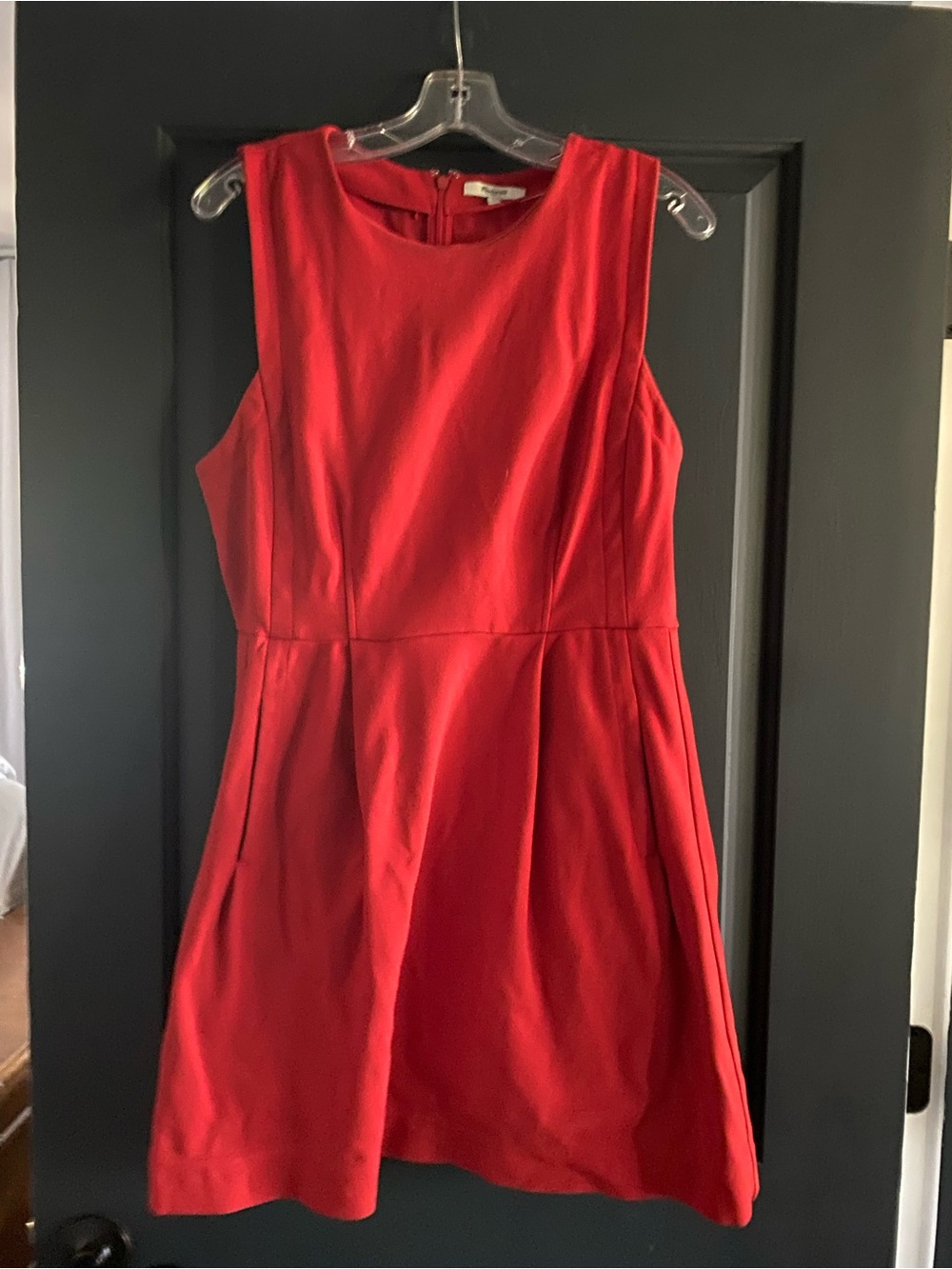 Madewell Classic Red Sleeveless Fit & Flare Mini Dress